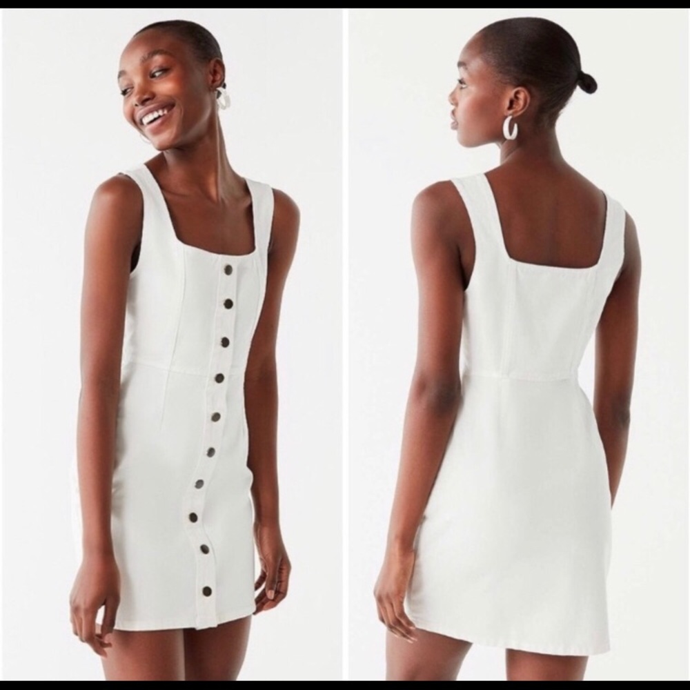 Urban Outfitters White Denim Button Down Dress